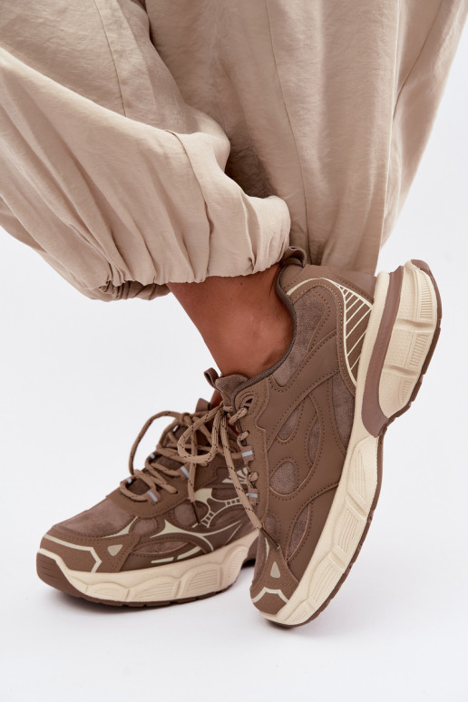 Scarpe sportive con piattaforma marrone INanda