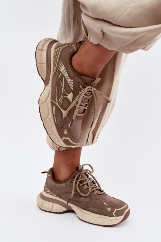 Scarpe sportive con piattaforma marrone INanda