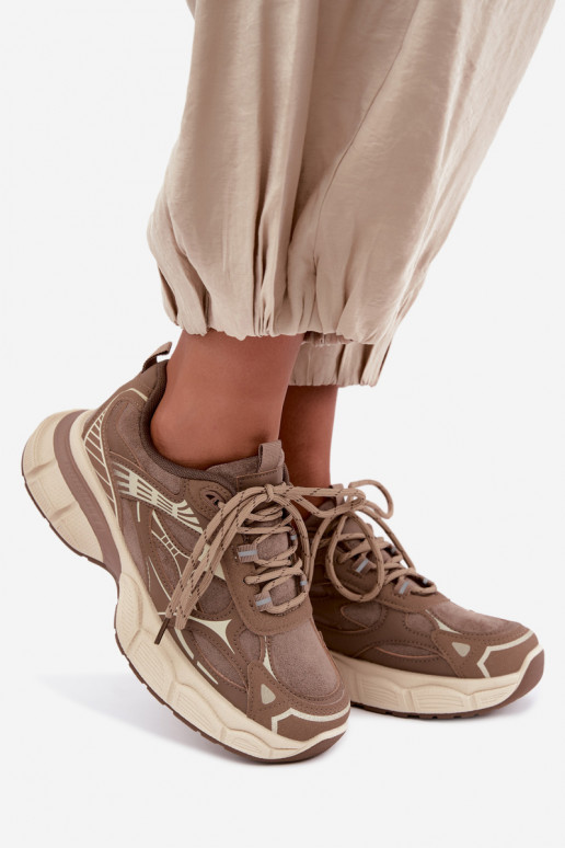 Scarpe sportive con piattaforma marrone INanda