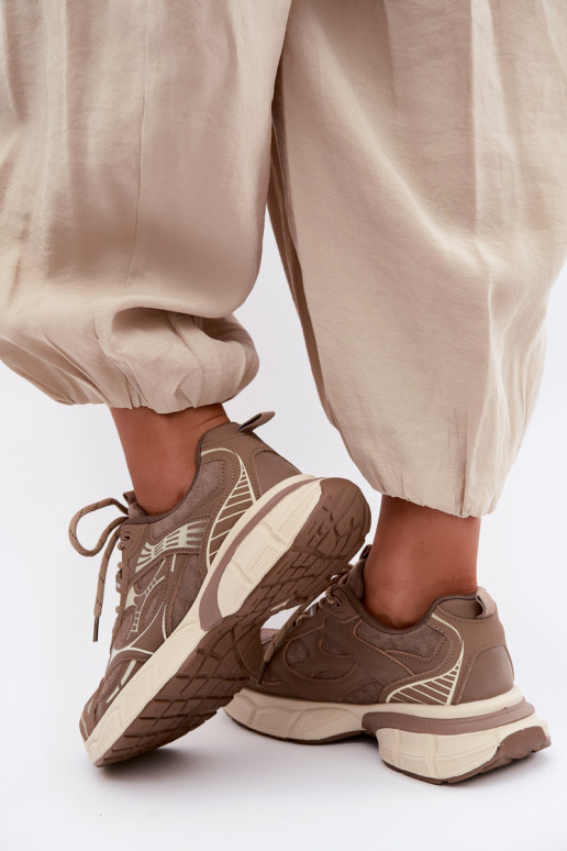 Scarpe sportive con piattaforma marrone INanda