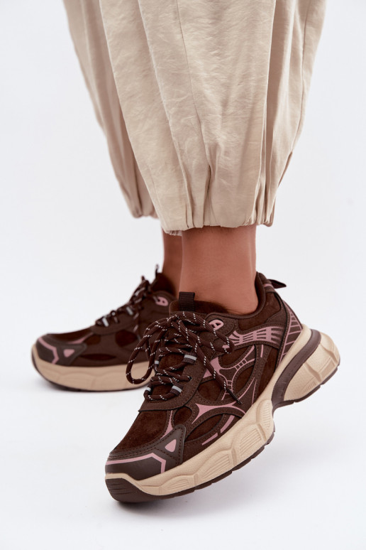 Scarpe sportive con piattaforma cioccolato INanda