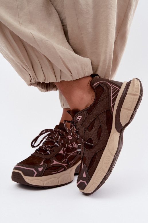 Scarpe sportive con piattaforma cioccolato INanda