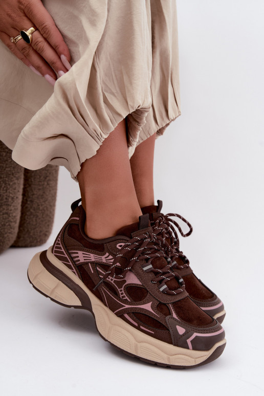 Scarpe sportive con piattaforma cioccolato INanda
