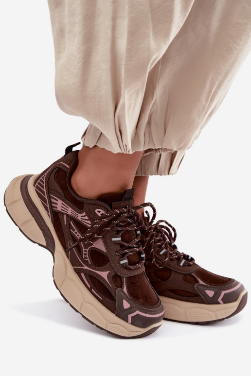 Scarpe sportive con piattaforma cioccolato INanda