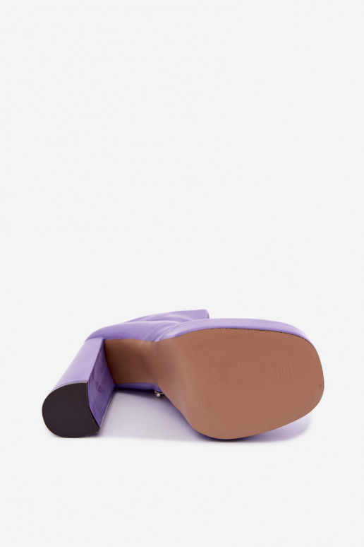 Stivaletti in vernice con plateau viola Lotisha