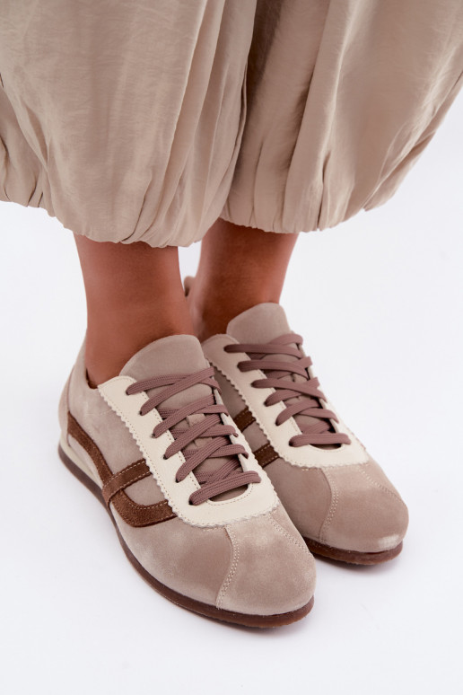 Sneakers in faux suede Zazoo N1402S2, sabbia