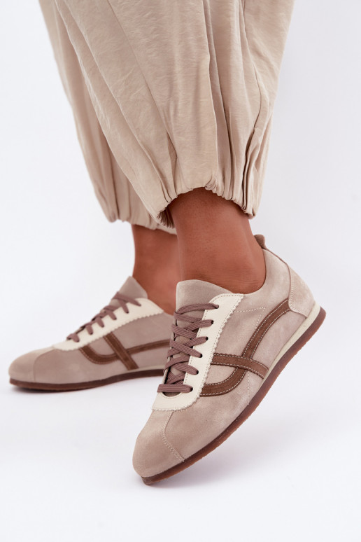 Sneakers in faux suede Zazoo N1402S2, sabbia