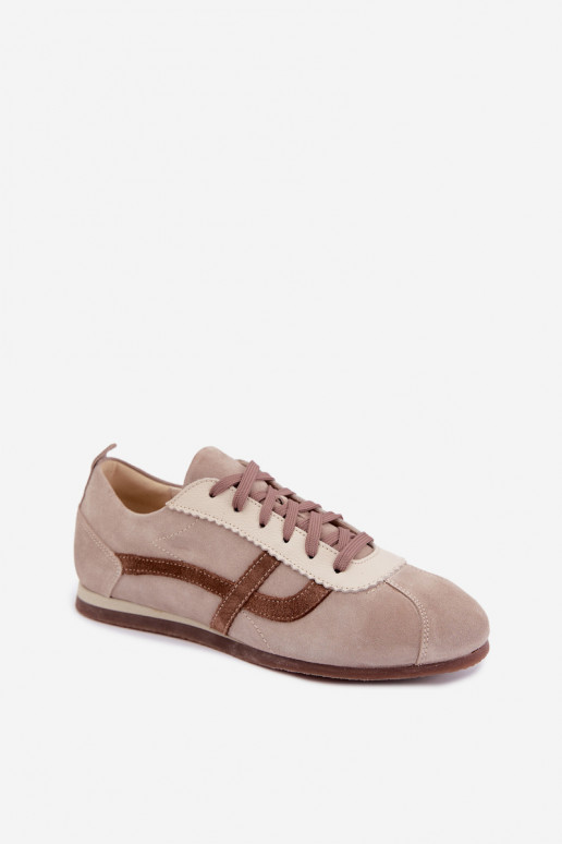 Sneakers in faux suede Zazoo N1402S2, sabbia