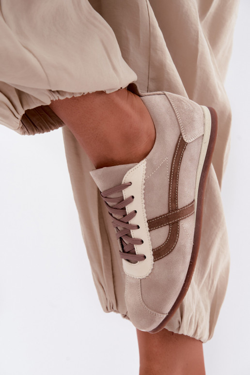 Sneakers in faux suede Zazoo N1402S2, sabbia