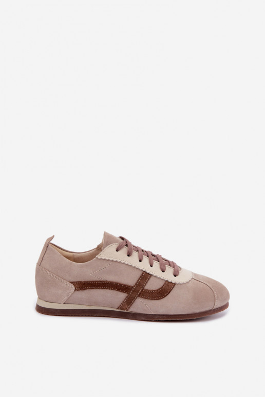 Sneakers in faux suede Zazoo N1402S2, sabbia