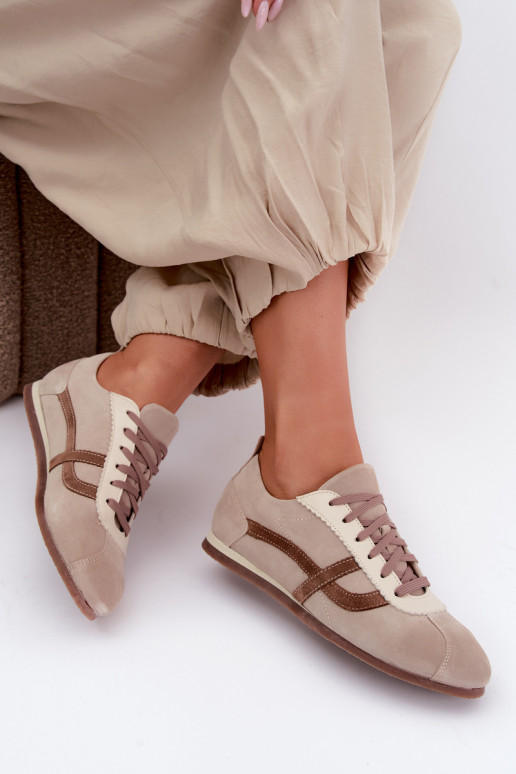 Sneakers in faux suede Zazoo N1402S2, sabbia