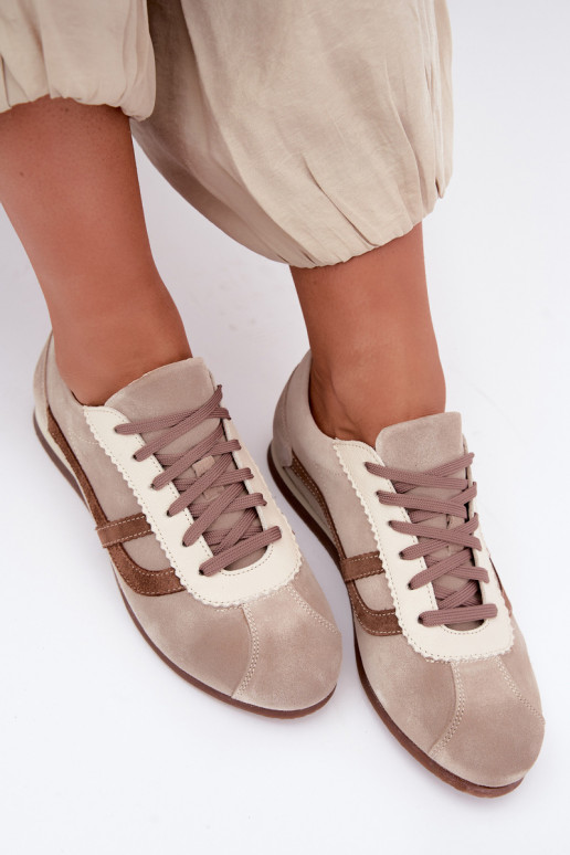 Sneakers in faux suede Zazoo N1402S2, sabbia