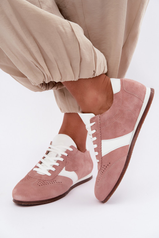 Sneakers in faux suede Zazoo N1412, rosa
