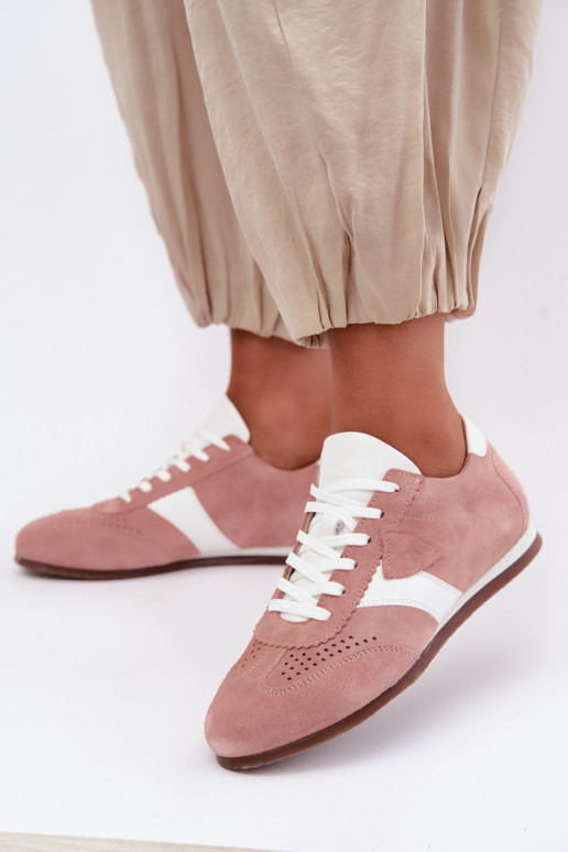 Sneakers in faux suede Zazoo N1412, rosa
