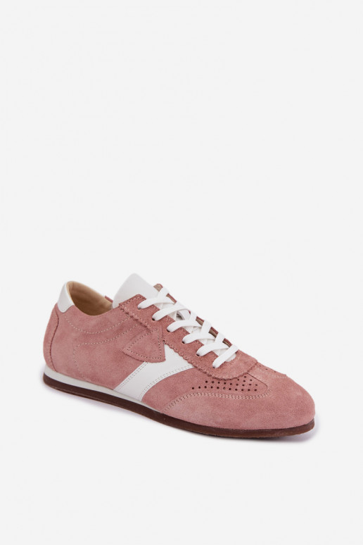 Sneakers in faux suede Zazoo N1412, rosa
