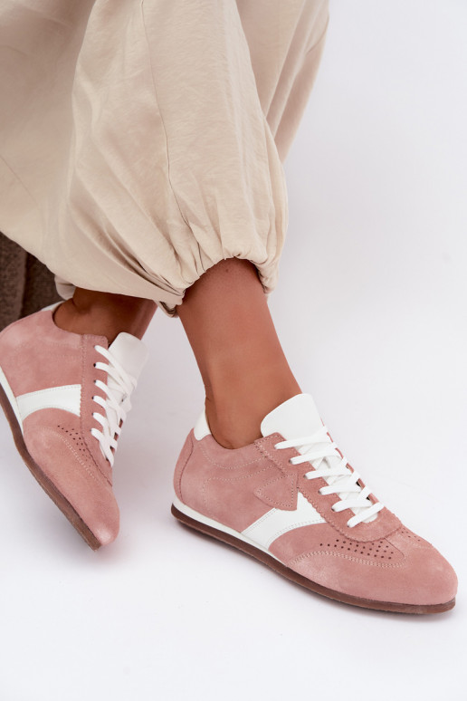Sneakers in faux suede Zazoo N1412, rosa