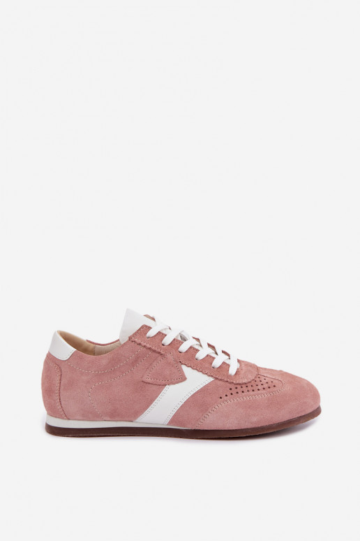 Sneakers in faux suede Zazoo N1412, rosa