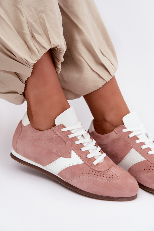 Sneakers in faux suede Zazoo N1412, rosa