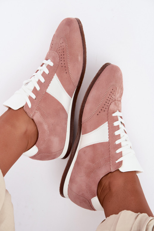 Sneakers in faux suede Zazoo N1412, rosa
