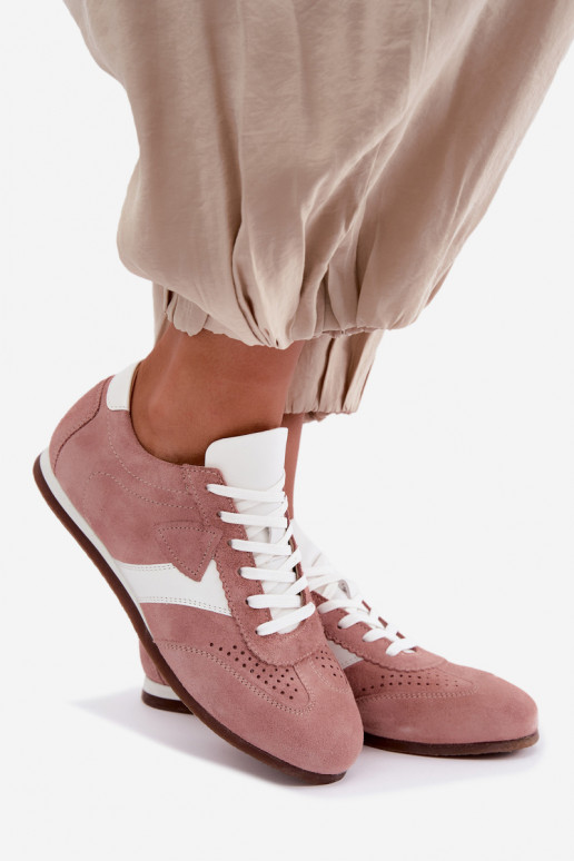 Sneakers in faux suede Zazoo N1412, rosa