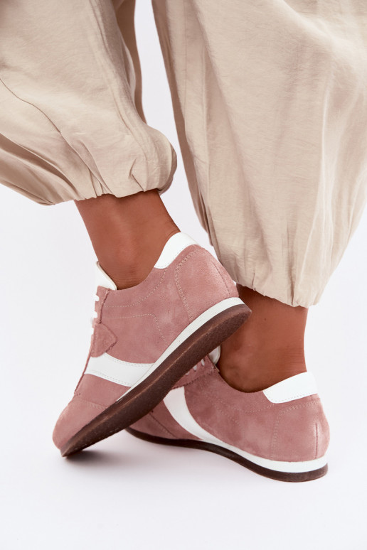 Sneakers in faux suede Zazoo N1412, rosa