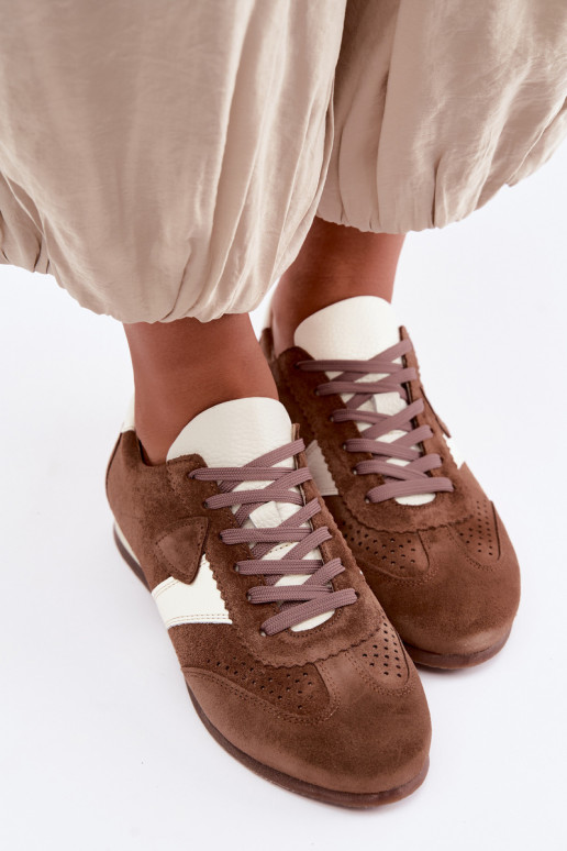 Sneakers in faux suede Zazoo N1412, marrone