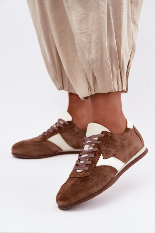 Sneakers in faux suede Zazoo N1412, marrone