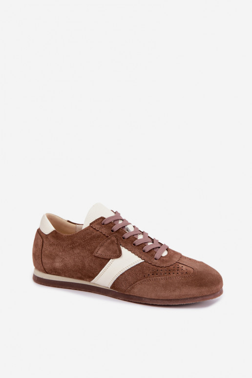 Sneakers in faux suede Zazoo N1412, marrone