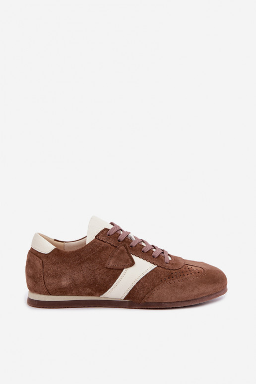 Sneakers in faux suede Zazoo N1412, marrone