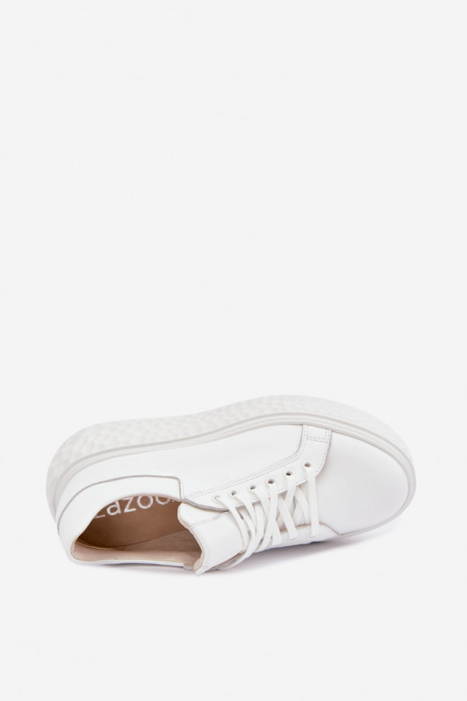 Sneakers in pelle con piattaforma Zazoo N1000S4, bianchi