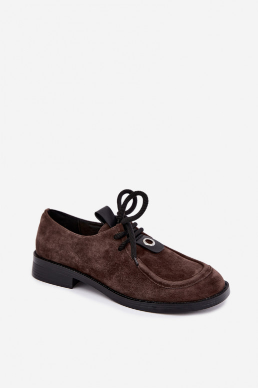 Scarpe da donna barefoot in suede sintetico D&A CR62-3460 color cioccolato