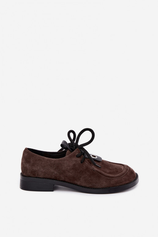 Scarpe da donna barefoot in suede sintetico D&A CR62-3460 color cioccolato