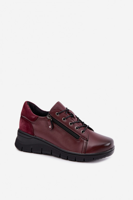 Scarpe da donna in pelle con plateau Vinceza 39964 colore bordeaux