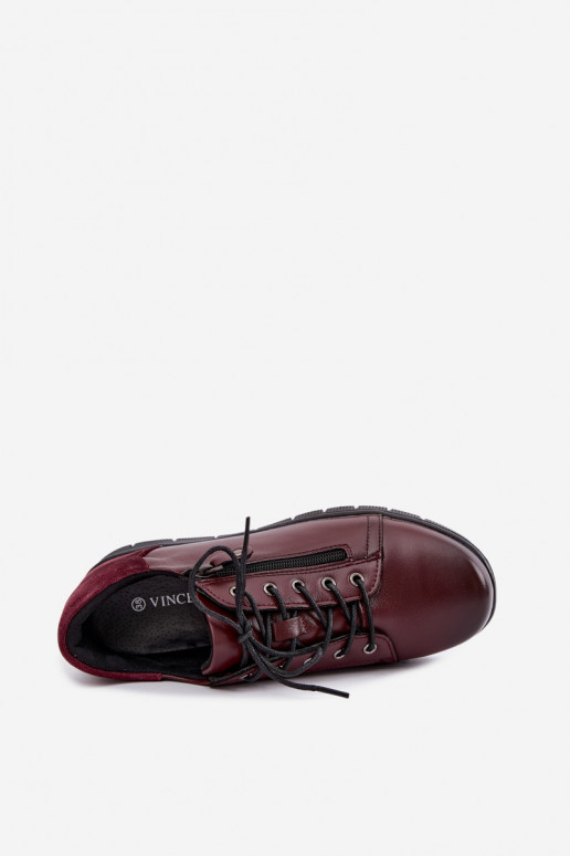 Scarpe da donna in pelle con plateau Vinceza 39964 colore bordeaux