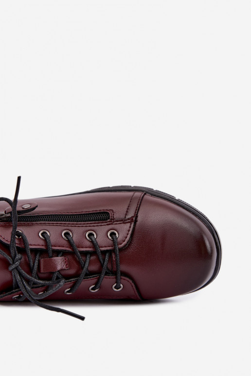 Scarpe da donna in pelle con plateau Vinceza 39964 colore bordeaux