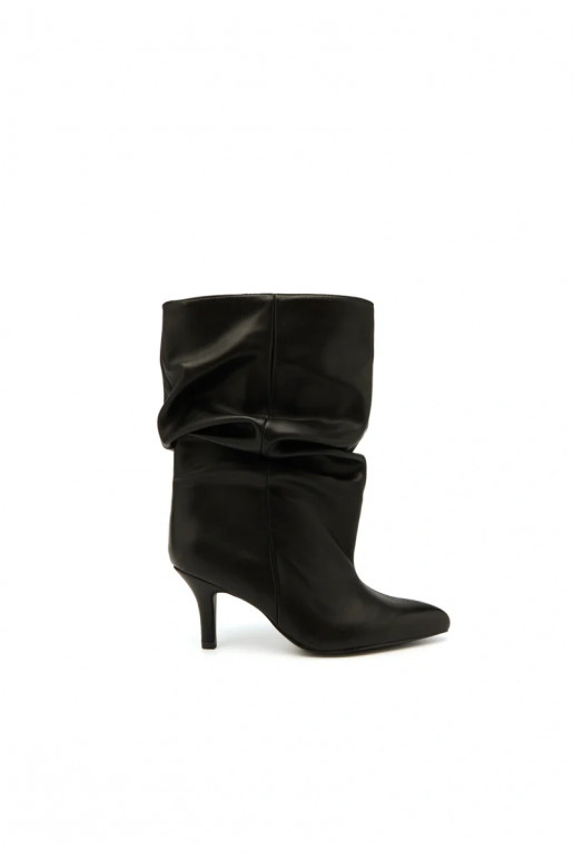 Stivaletti slouchy con tacco nero Gelra