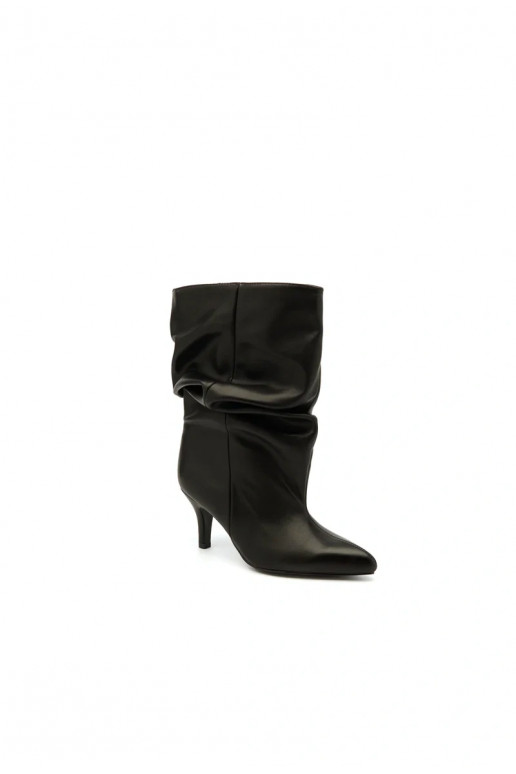 Stivaletti slouchy con tacco nero Gelra