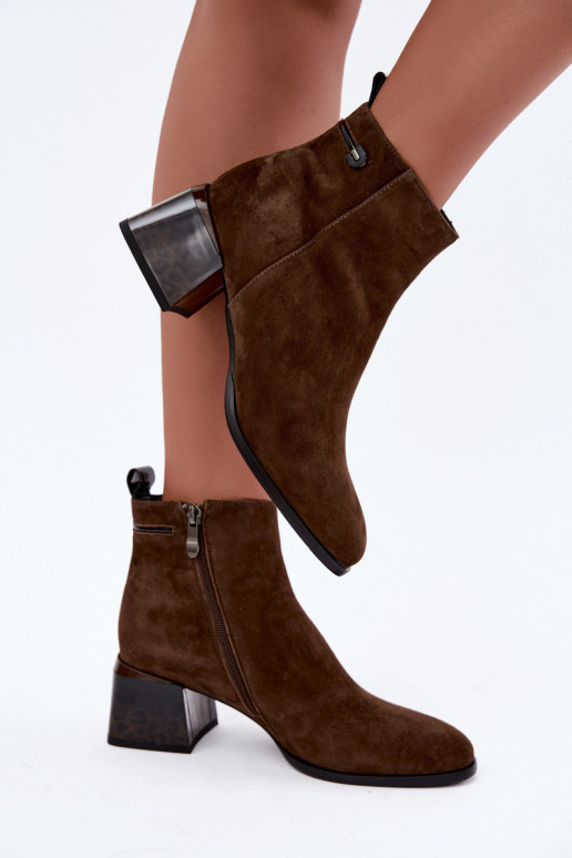 Stivaletti Lurelia in faux suede marrone