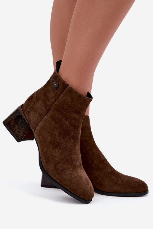 Stivaletti Lurelia in faux suede marrone