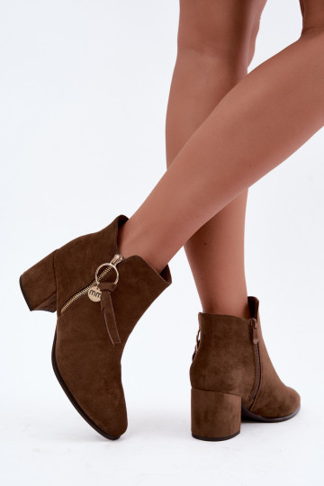 Stivaletti Imara color khaki con tacco