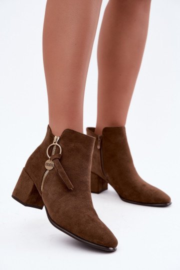Stivaletti Imara color khaki con tacco 2