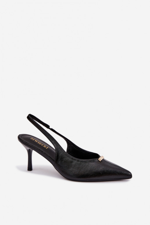 Scarpe col tacco alto nere Inessae con dettagli decorativi