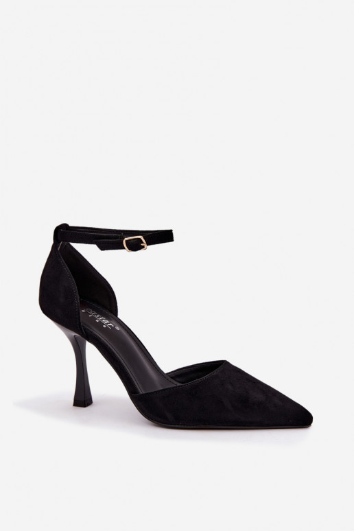 Scarpe in suede nere Ladessa con cinturini