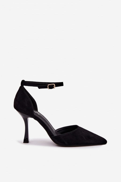 Scarpe in suede nere Ladessa con cinturini