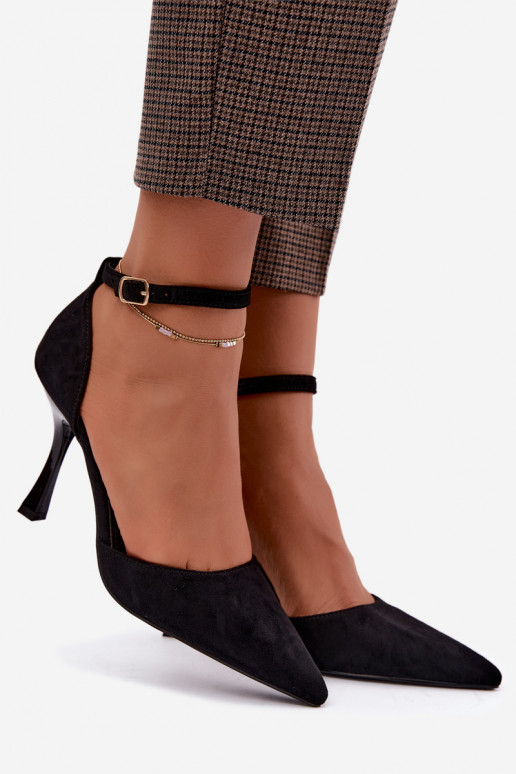Scarpe in suede nere Ladessa con cinturini