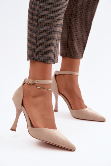 Scarpe in suede sintetico con cinturini color sabbia Ladessa