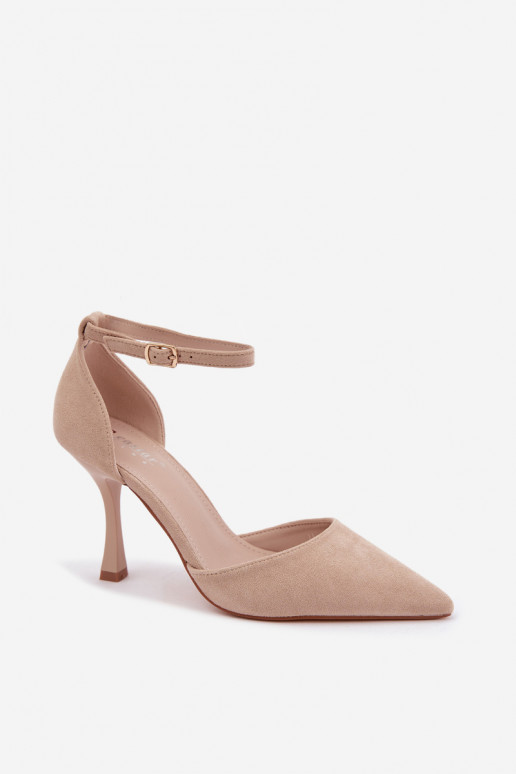 Scarpe in suede sintetico con cinturini color sabbia Ladessa