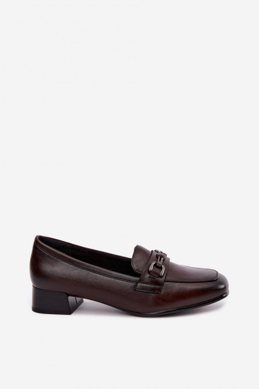 Scarpe in pelle sintetica con ornamenti Vinceza 39978 in cioccolato