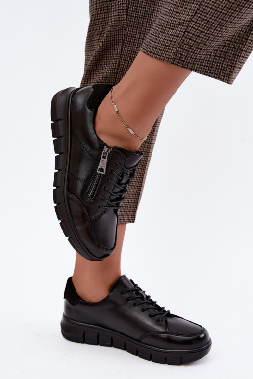 Scarpe in pelle sintetica Vinceza 13130 in nero