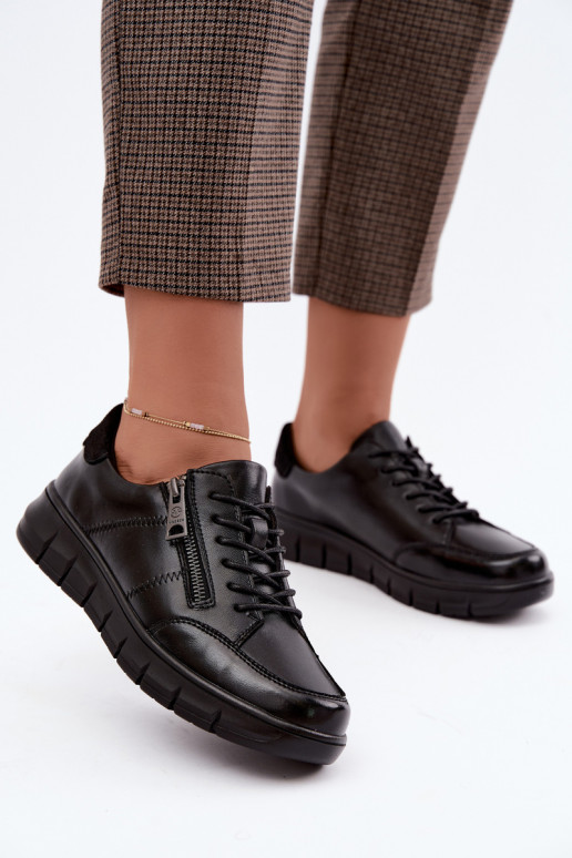 Scarpe in pelle sintetica Vinceza 13130 in nero